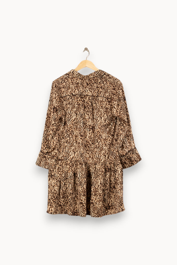 Robe Courte Beige et Marron - Taille M/38 de la marque Suncoo | PARAD53328 - Vendu par Paradigme - Image 4