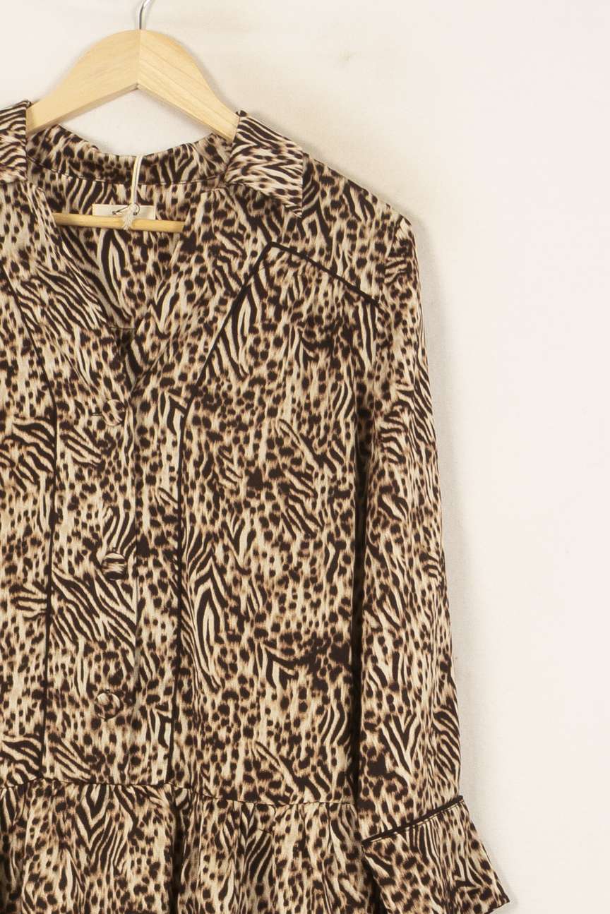 Robe Courte Beige et Marron - Taille M/38 de la marque Suncoo | PARAD53328 - Vendu par Paradigme - Image 3