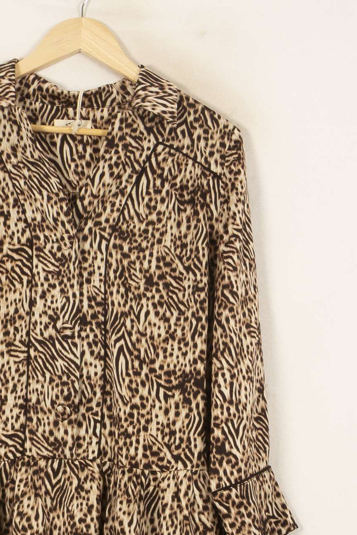 Robe Courte Beige et Marron - Taille M/38 de la marque Suncoo | PARAD53328 - Vendu par Paradigme - Image 3