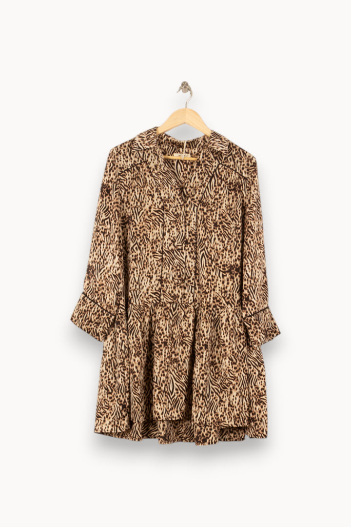 Robe Courte Beige et Marron - Taille M/38 de la marque Suncoo | PARAD53328 - Vendu par Paradigme - Image 2