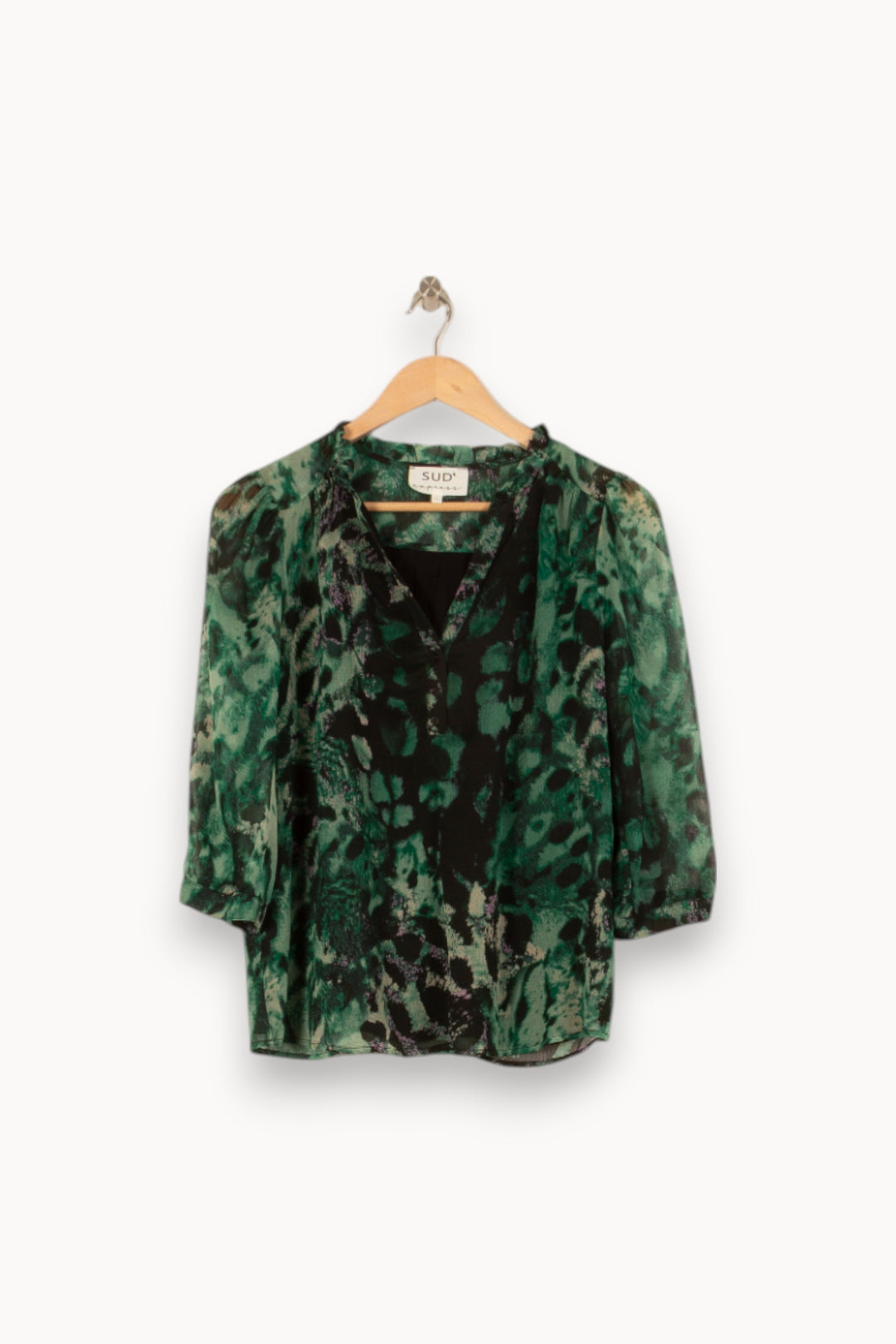 Blouse Verte et Noire - Taille S/36 de la marque Sud express | PARAD53349 - Vendu par Paradigme - Image 2