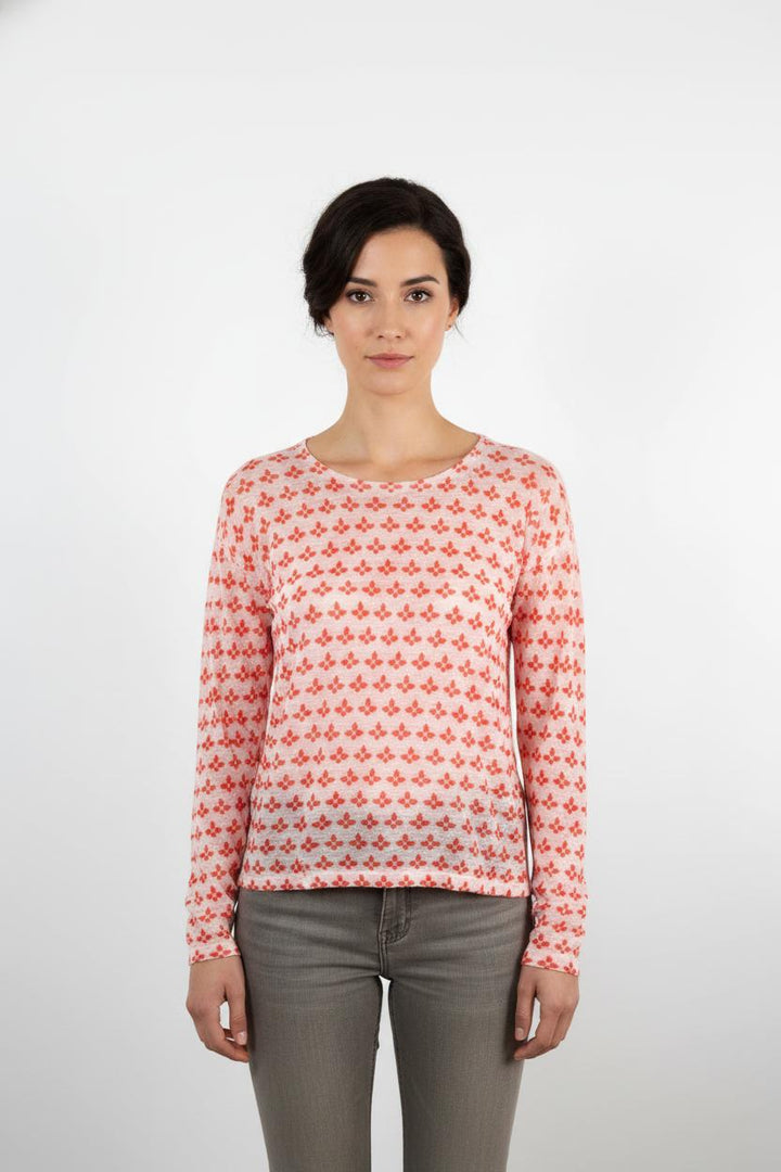 Pull Orange et Blanc - Taille S/36