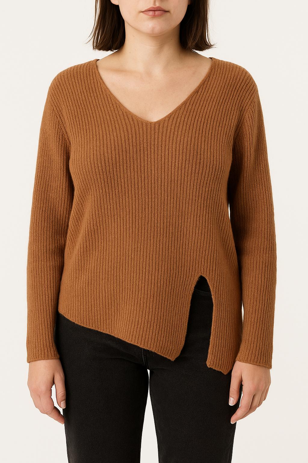 Pull Marron - Taille L/40 de la marque La Fée Maraboutée | PARAD53394 - Vendu par Paradigme - Image 1