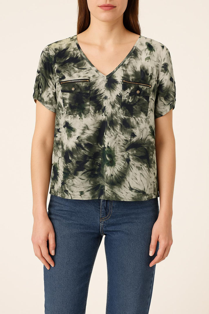 Blouse Verte et Blanche - Taille M/38 de la marque One Step | PARAD53398 - Vendu par Paradigme - Image 1