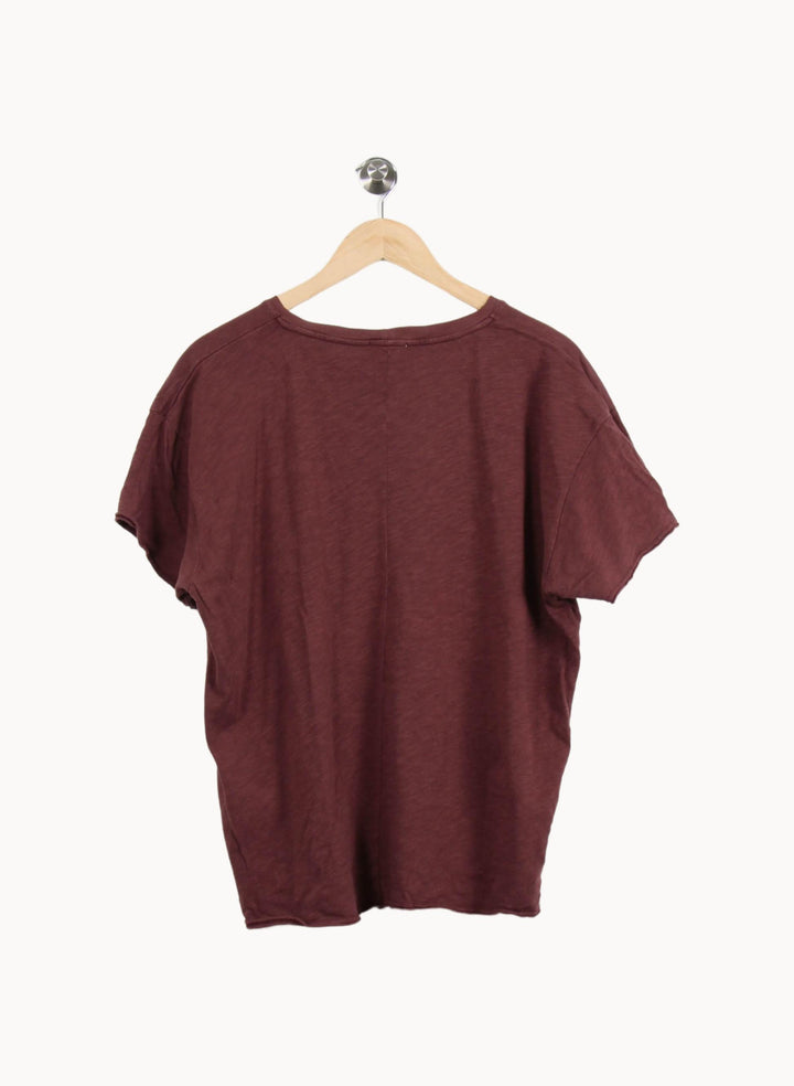 T-shirt Bordeaux - Taille L/40 de la marque American Vintage | PARAD53403 - Vendu par Paradigme - Image 4
