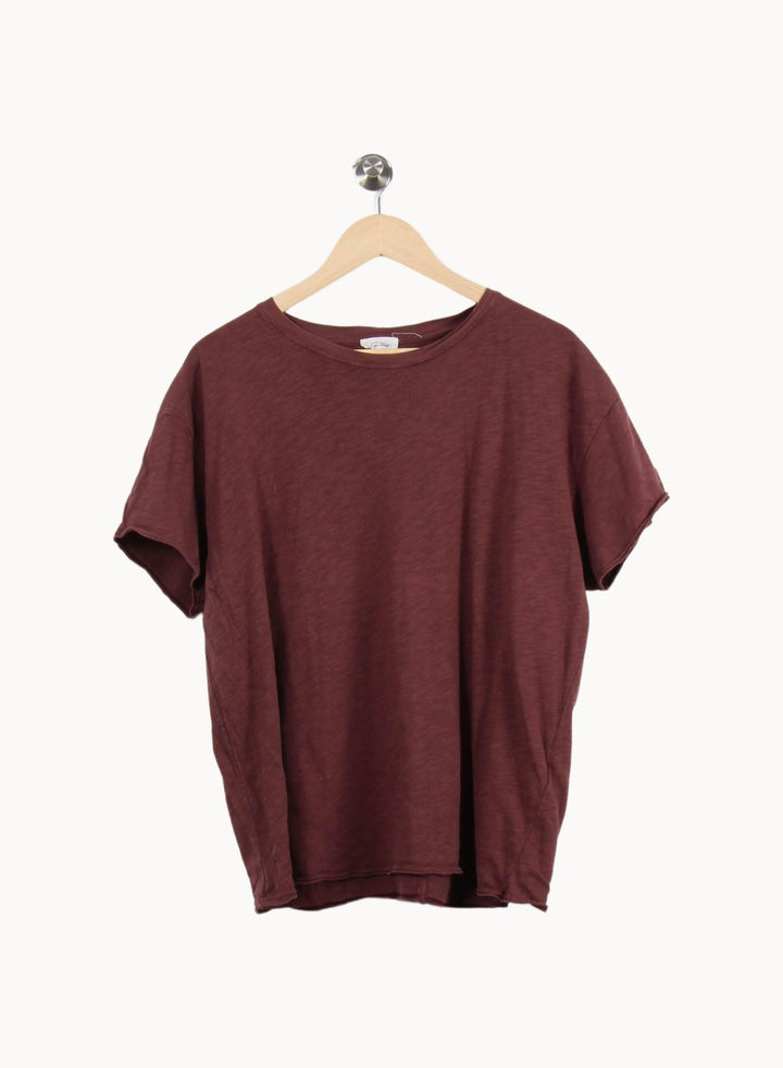 T-shirt Bordeaux - Taille L/40 de la marque American Vintage | PARAD53403 - Vendu par Paradigme - Image 2