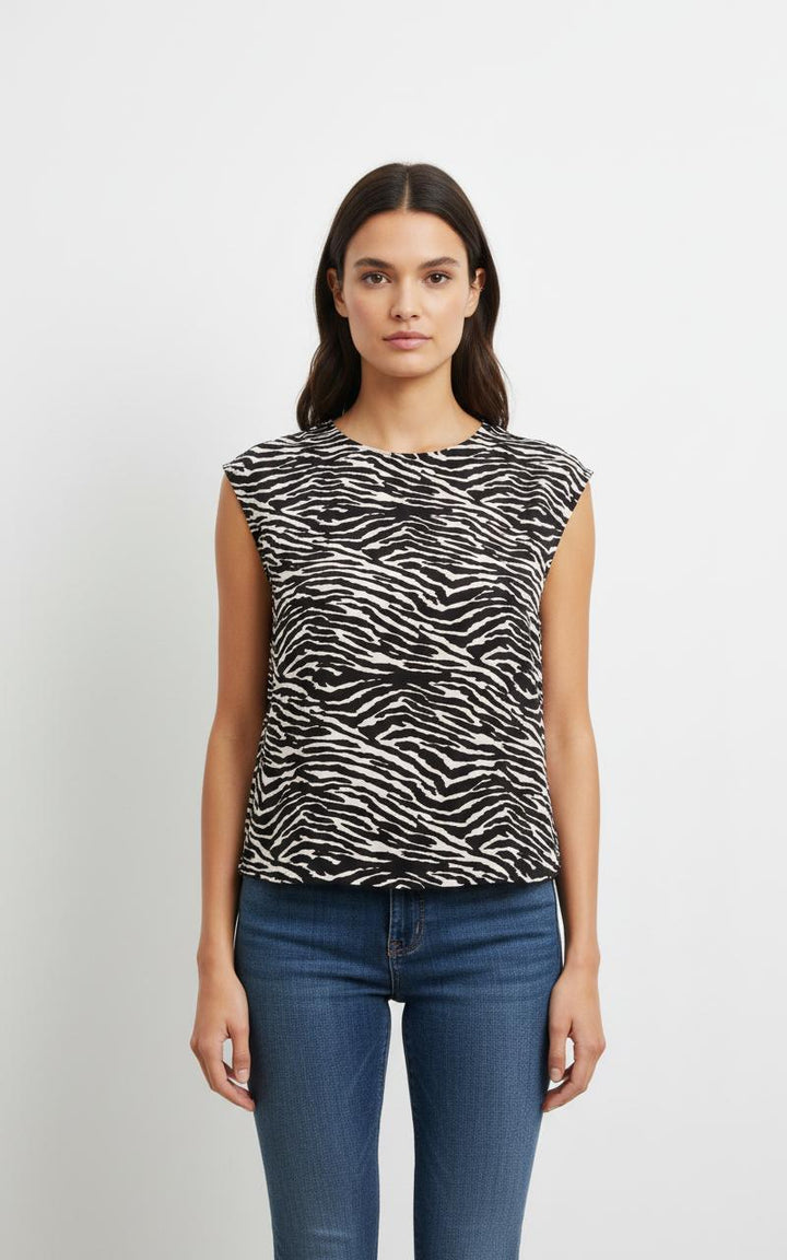 Blouse Noire et Blanche - Taille S/36
