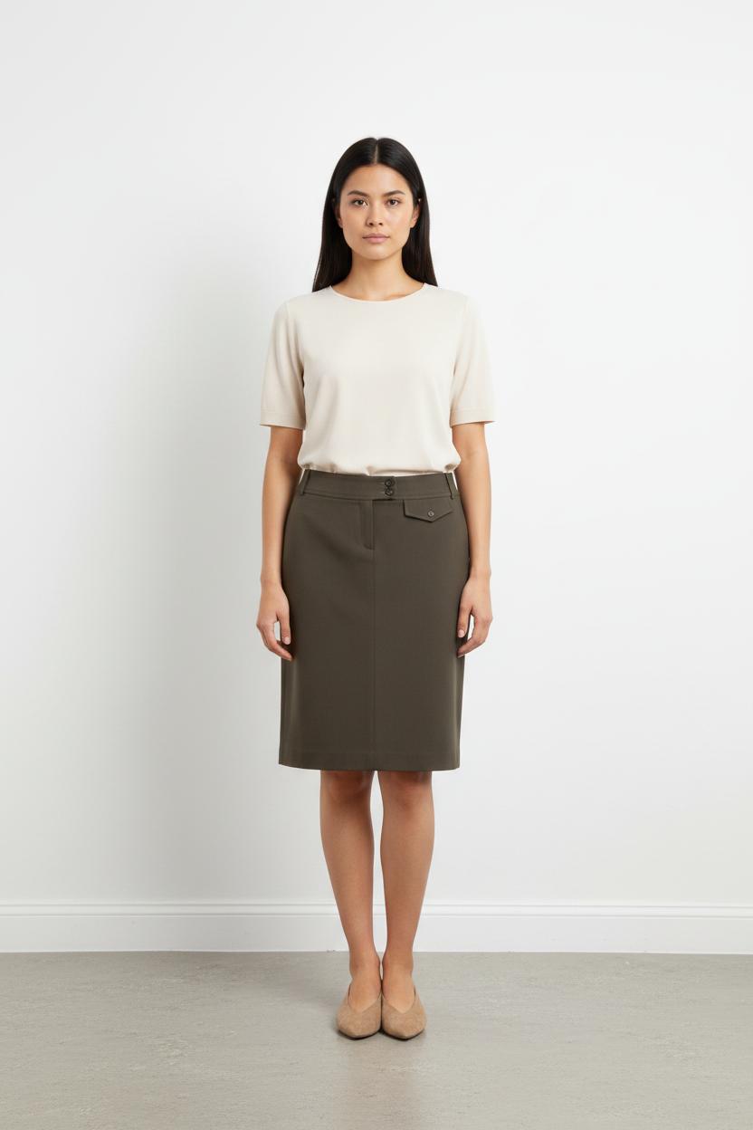 Jupe Droite Verte - Taille L/40