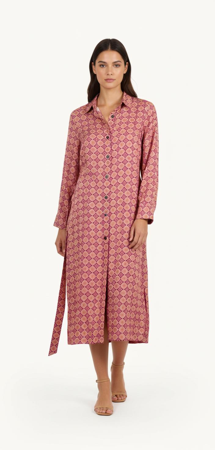 Robe Chemisier Rose et Orange - Taille XS/34