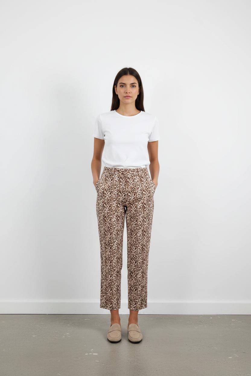 Pantalon Léopard Marron et Blanc - Taille S/36