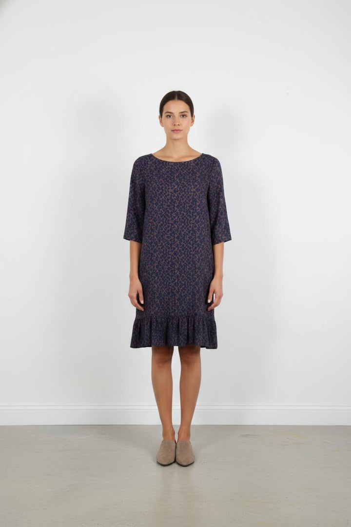 Robe Midi Bleu et Marron - Taille M/38