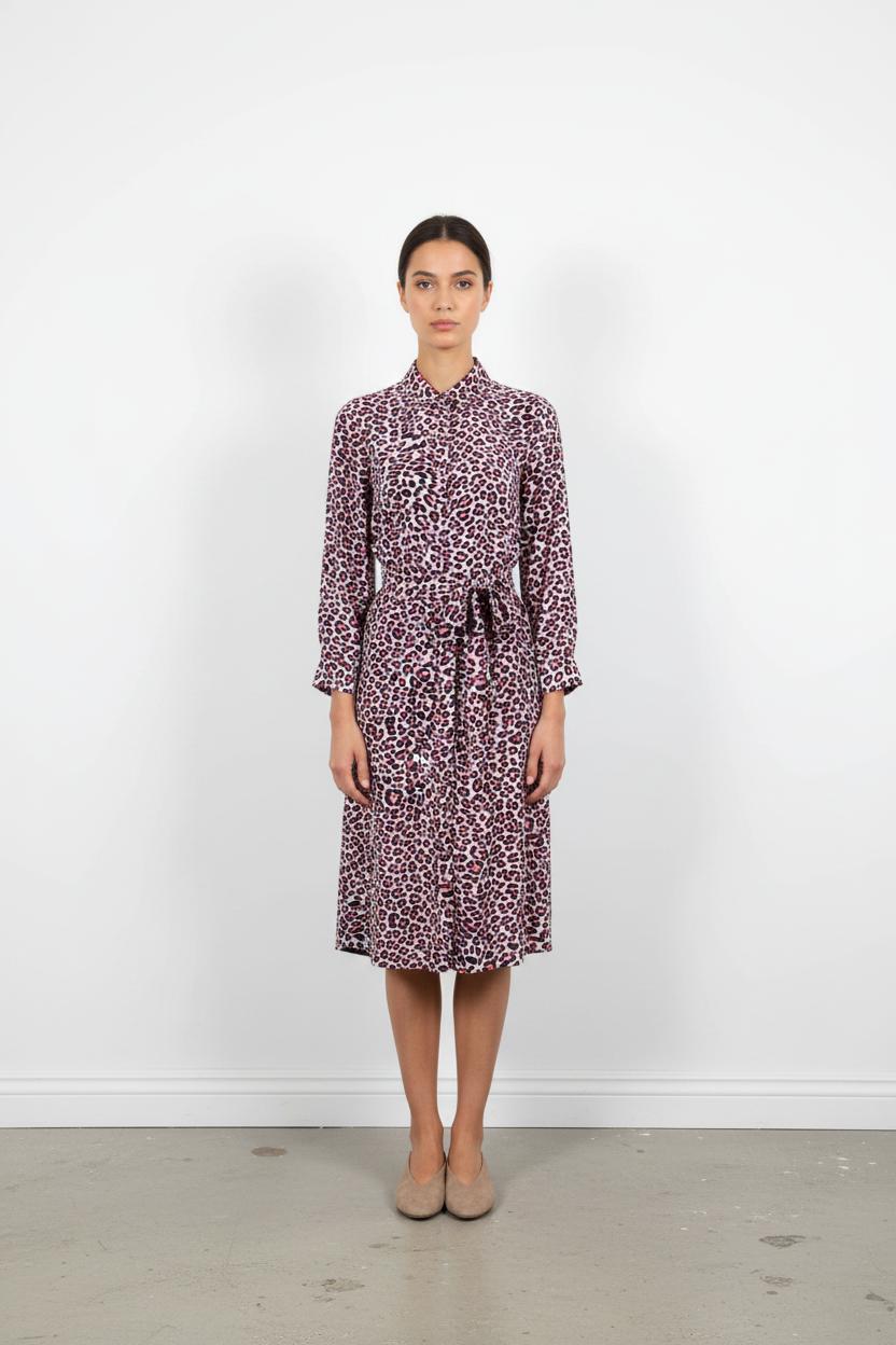 Robe Midi Rose et Noir - Taille XS/34