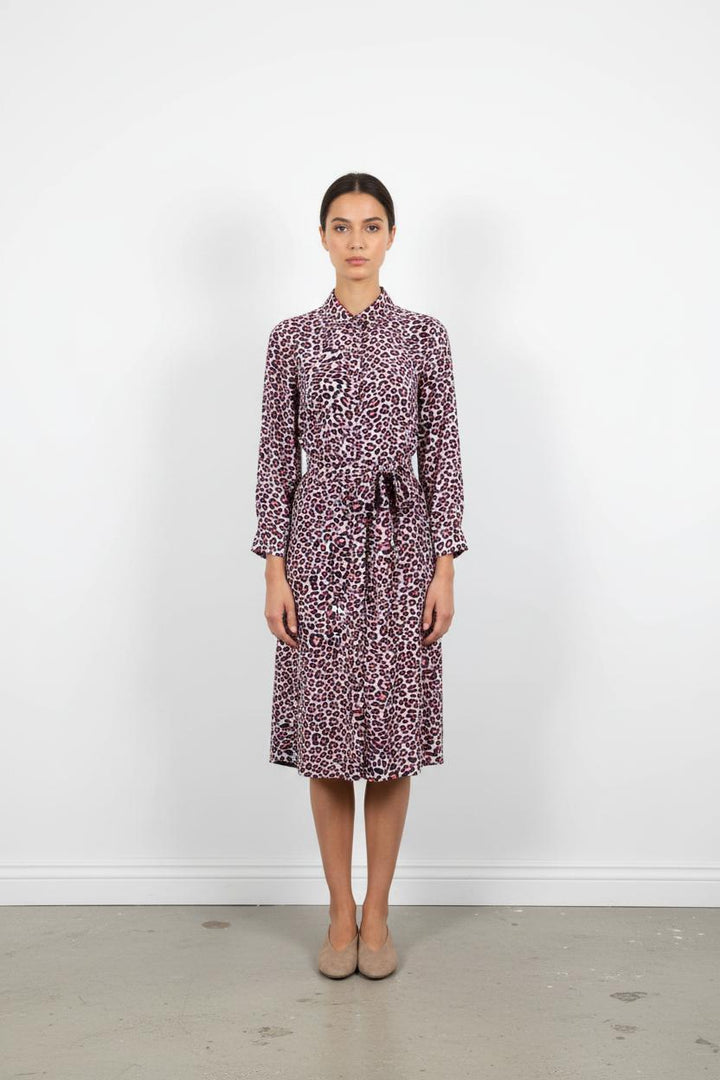 Robe Midi Rose et Noir - Taille XS/34