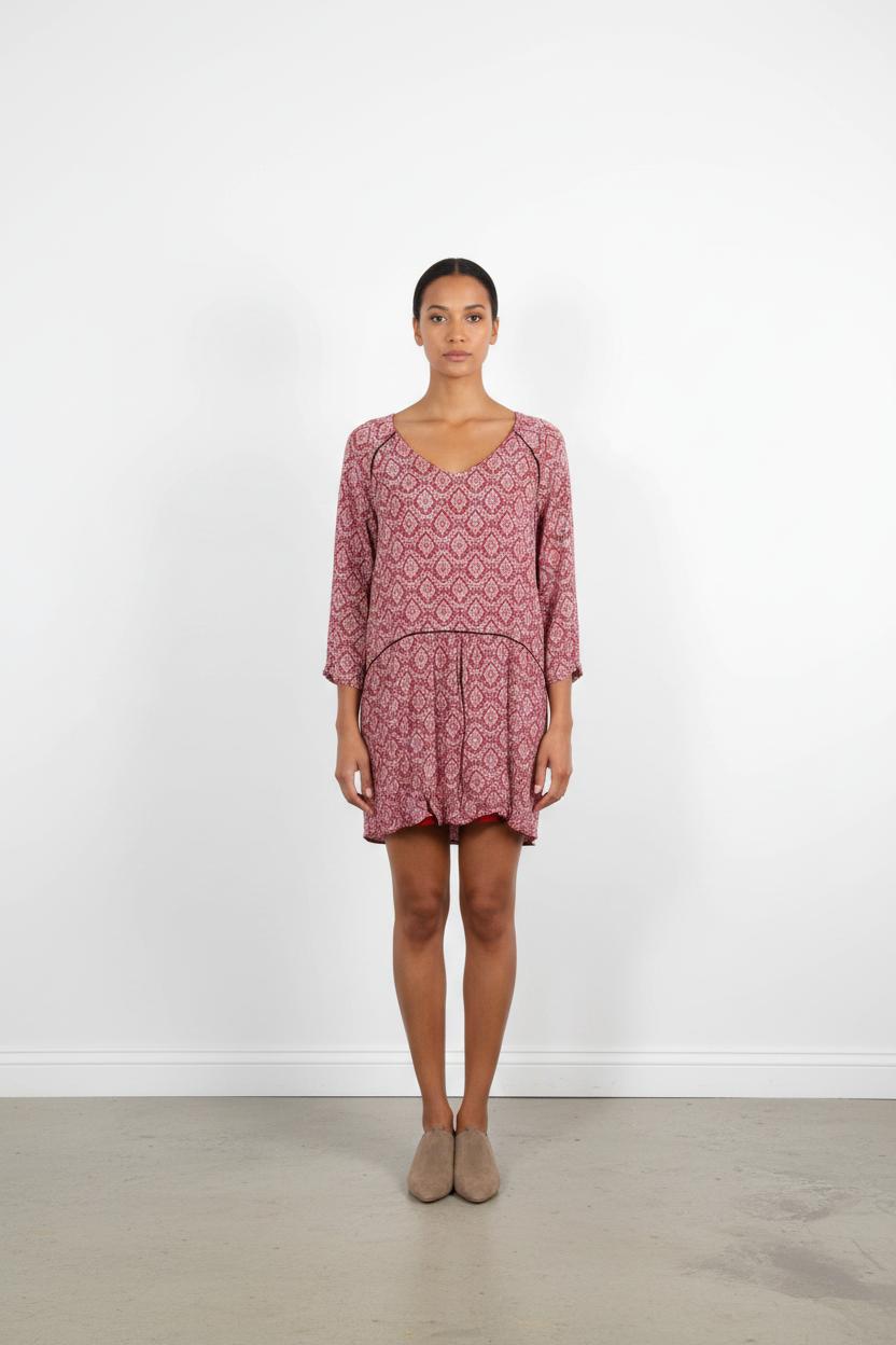 Robe Imprimée Bordeaux - Taille S/36