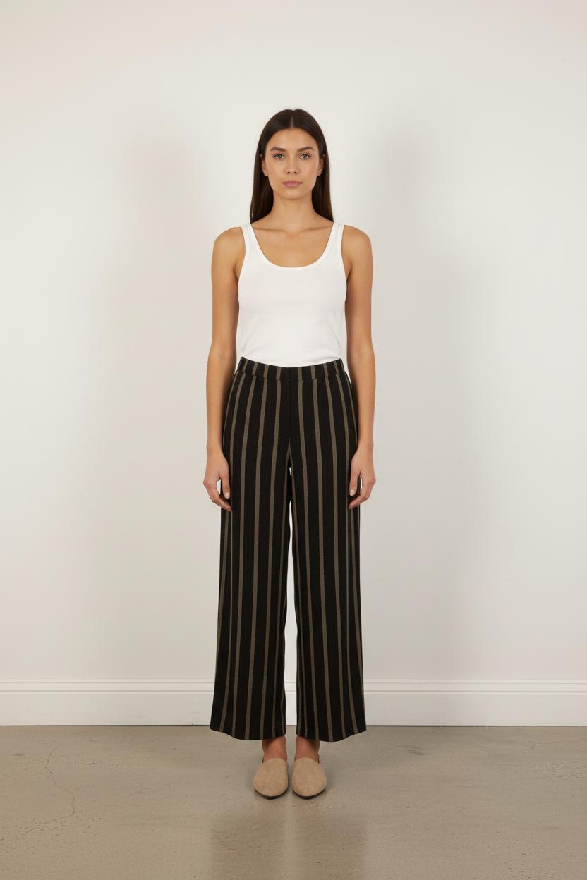 Pantalon Large Noir et Beige - Taille XS/34