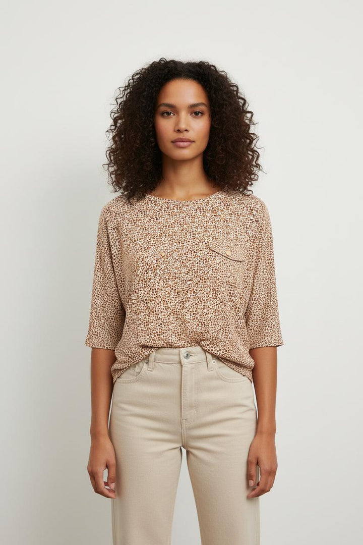 Blouse Beige et Marron - Taille S/36
