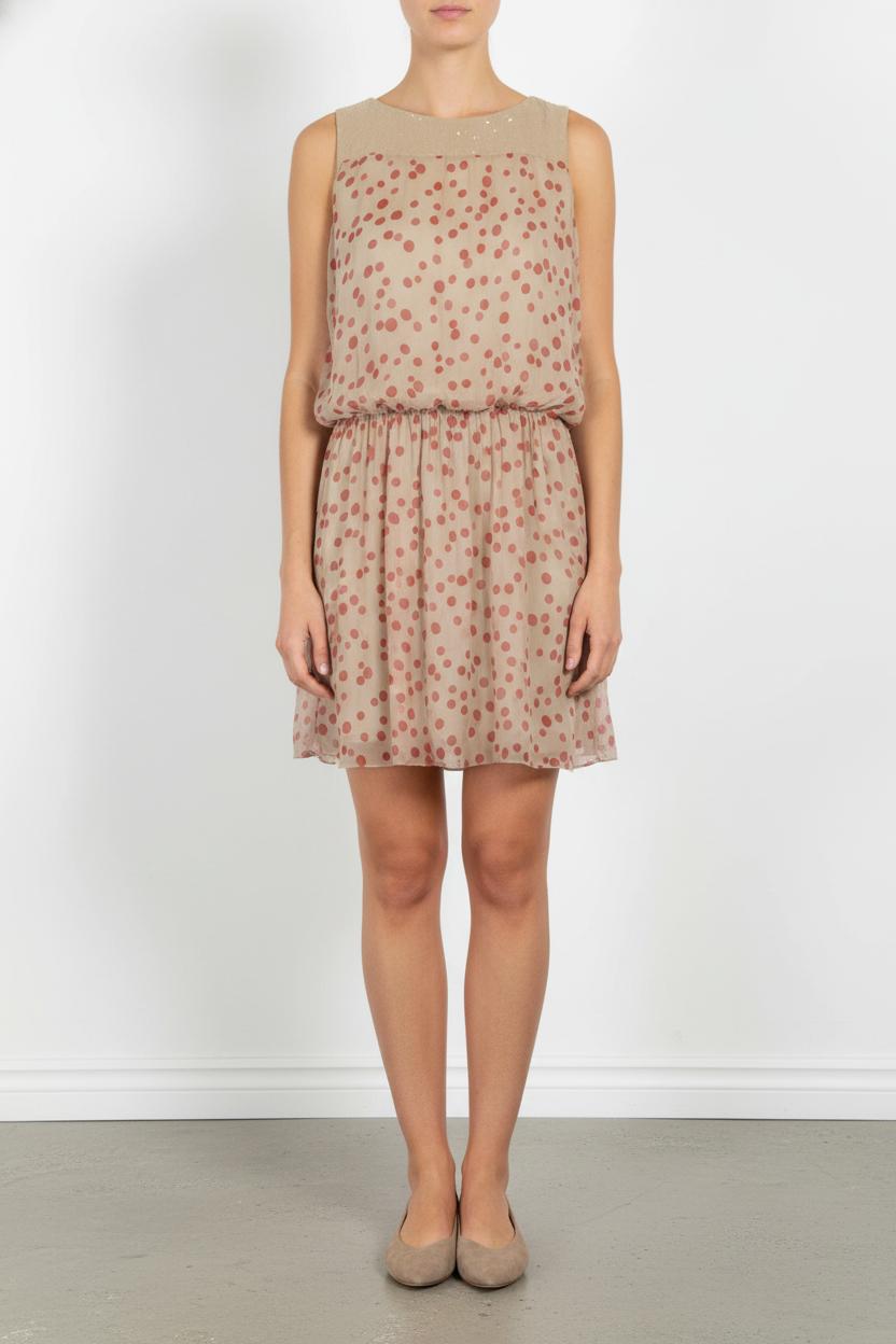 Robe Beige et Rouge - Taille S/36 de la marque La Fée Maraboutée | PARAD53561 - Vendu par Paradigme - Image 1