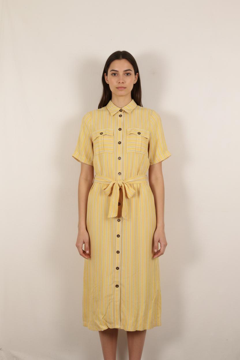 Robe Chemise Jaune et Blanche - Taille S/36