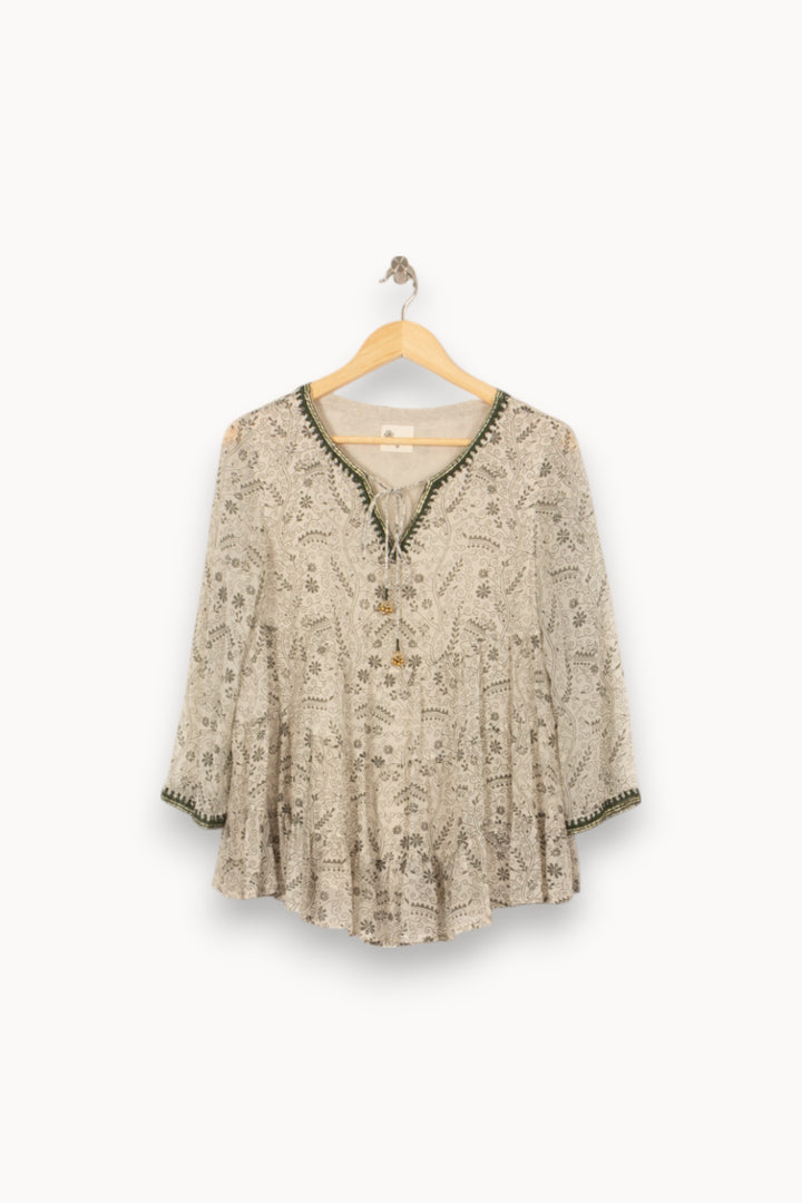 Tunique Beige et Verte - Taille M/38 de la marque Stella Forest | PARAD53622 - Vendu par Paradigme - Image 2