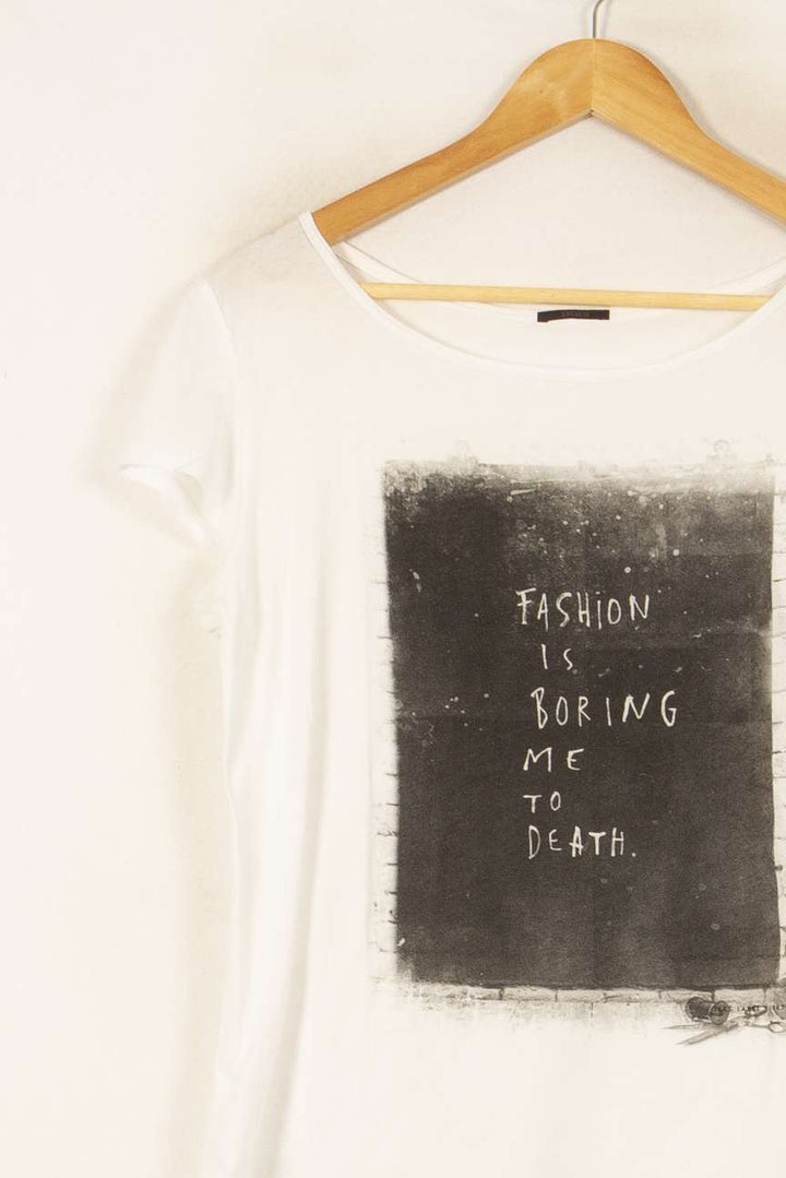 Tee-shirt Blanc et Noir - Taille L/40 de la marque IKKS | PARAD53625 - Vendu par Paradigme - Image 3