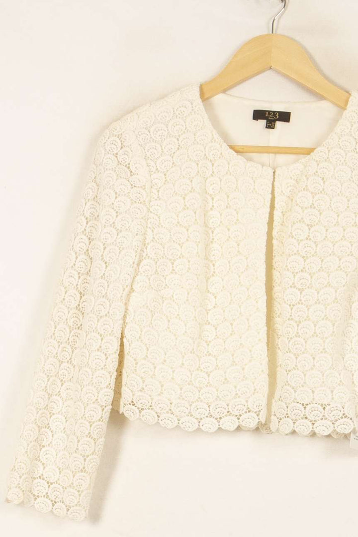 Veste Courte Blanche - Taille L/40 de la marque Maison 123 | PARAD53641 - Vendu par Paradigme - Image 3