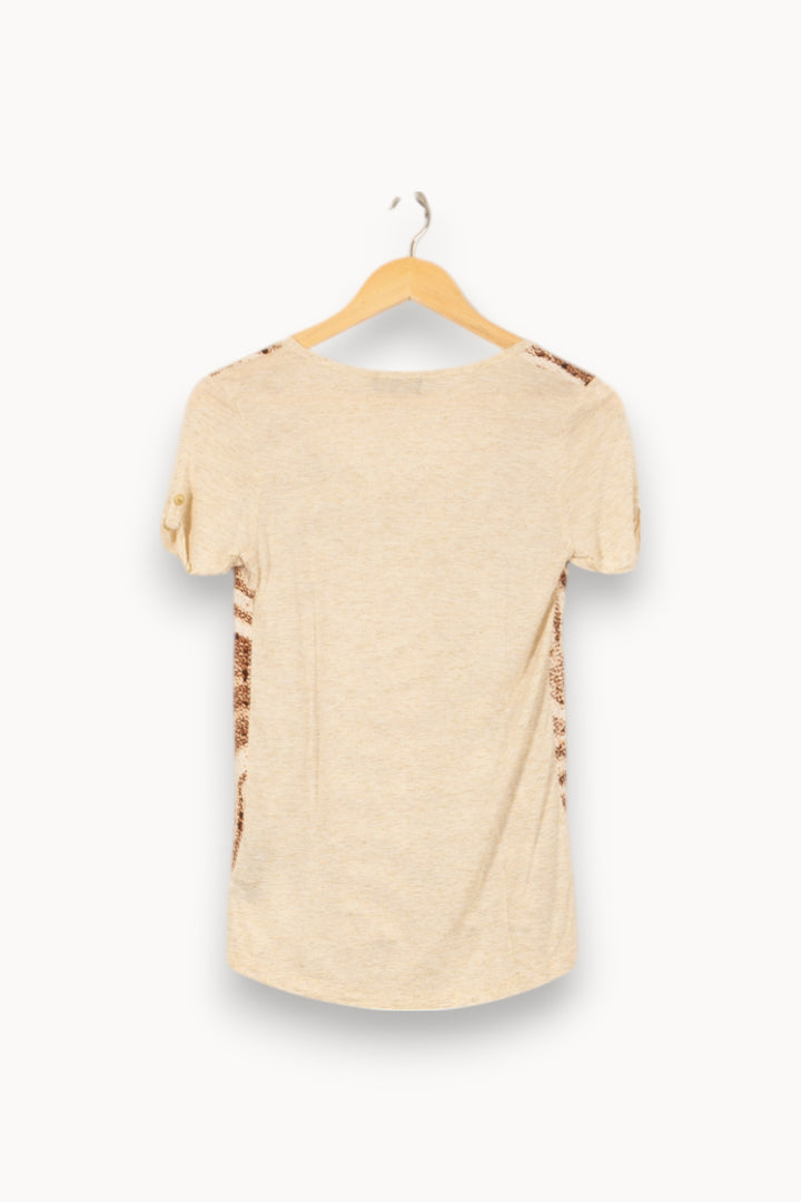 Tee-shirt Beige et Marron - Taille M/38 de la marque One Step | PARAD53645 - Vendu par Paradigme - Image 4