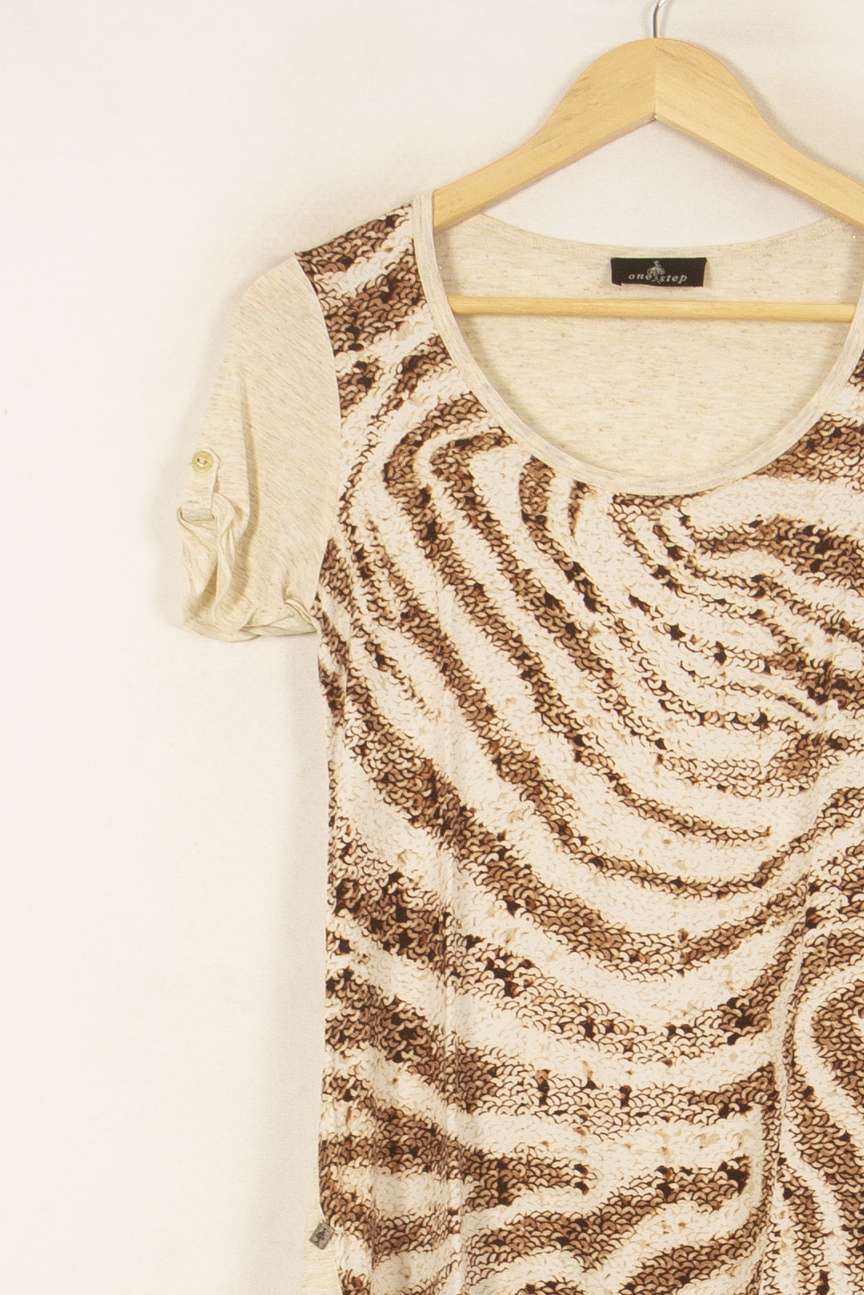 Tee-shirt Beige et Marron - Taille M/38 de la marque One Step | PARAD53645 - Vendu par Paradigme - Image 3