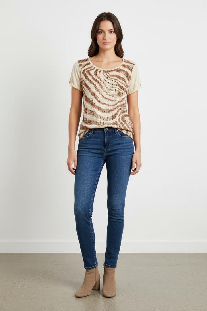 Tee-shirt Beige et Marron - Taille M/38