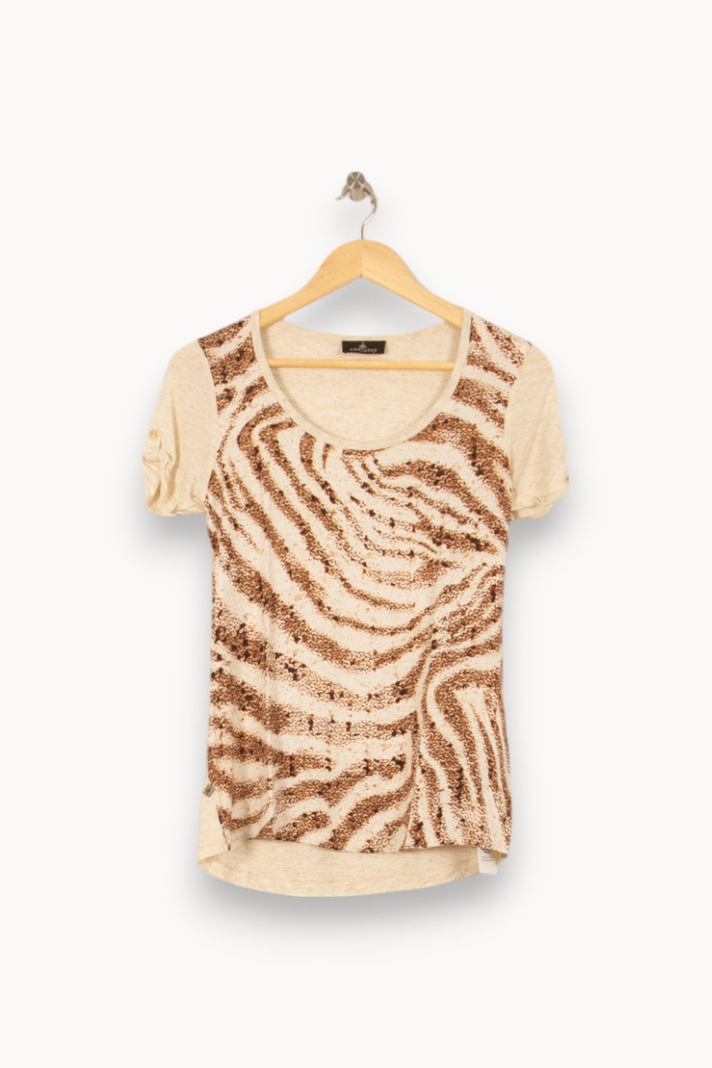 Tee-shirt Beige et Marron - Taille M/38 de la marque One Step | PARAD53645 - Vendu par Paradigme - Image 2