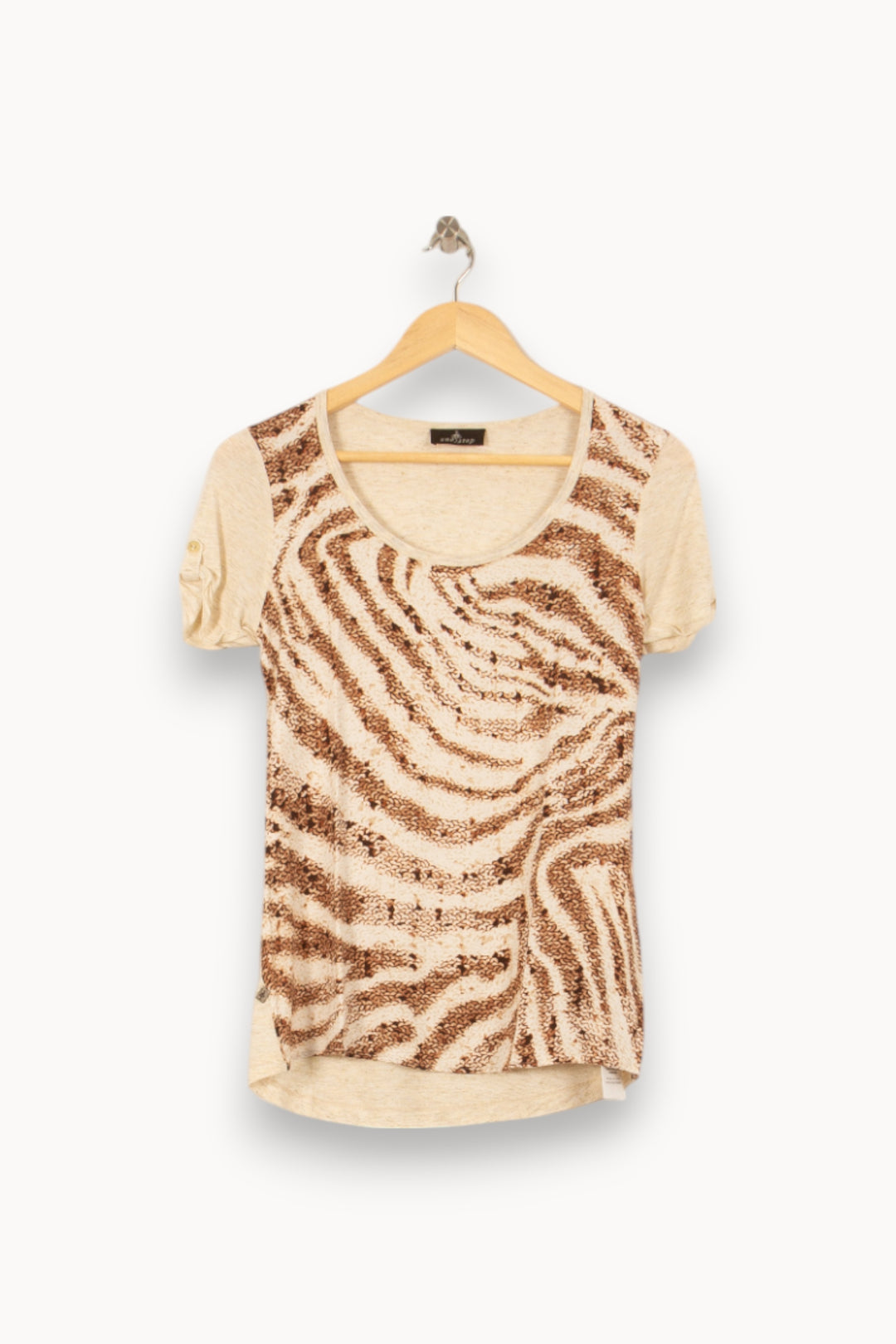 Tee-shirt Beige et Marron - Taille M/38 de la marque One Step | PARAD53645 - Vendu par Paradigme - Image 2