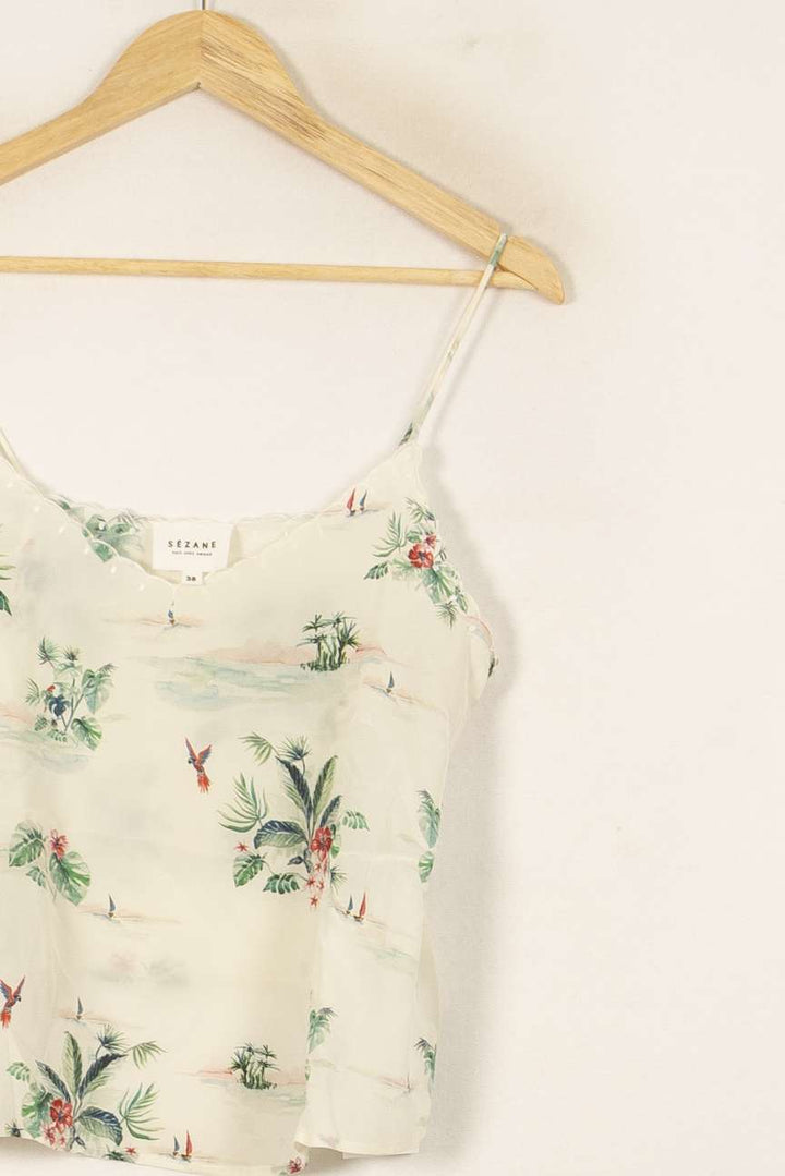 Débardeur Blanc et Vert - Taille M/38 de la marque Sézane | PARAD53650 - Vendu par Paradigme - Image 3