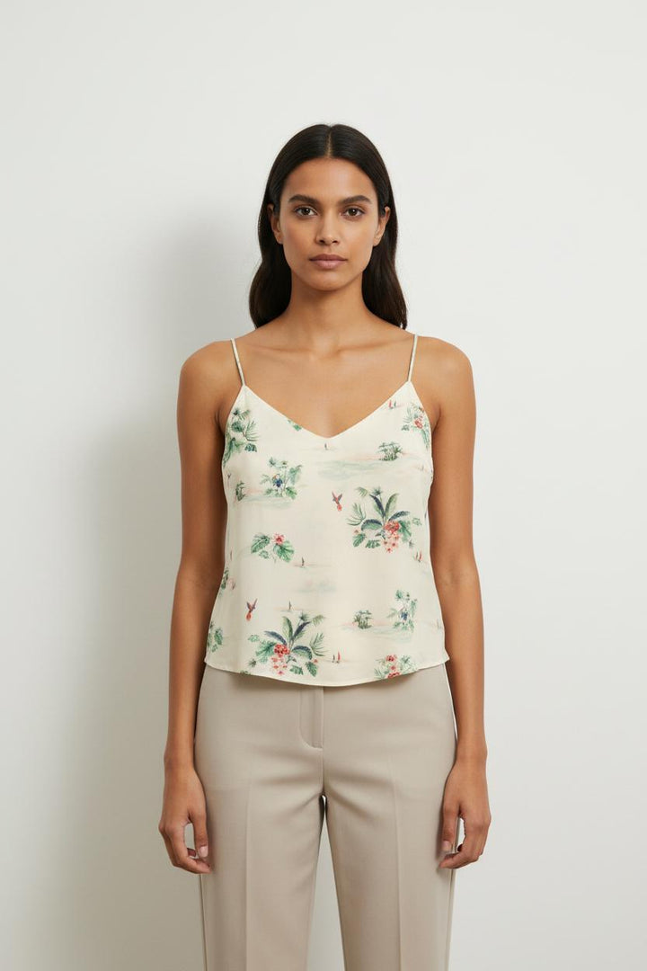 Débardeur Blanc et Vert - Taille M/38