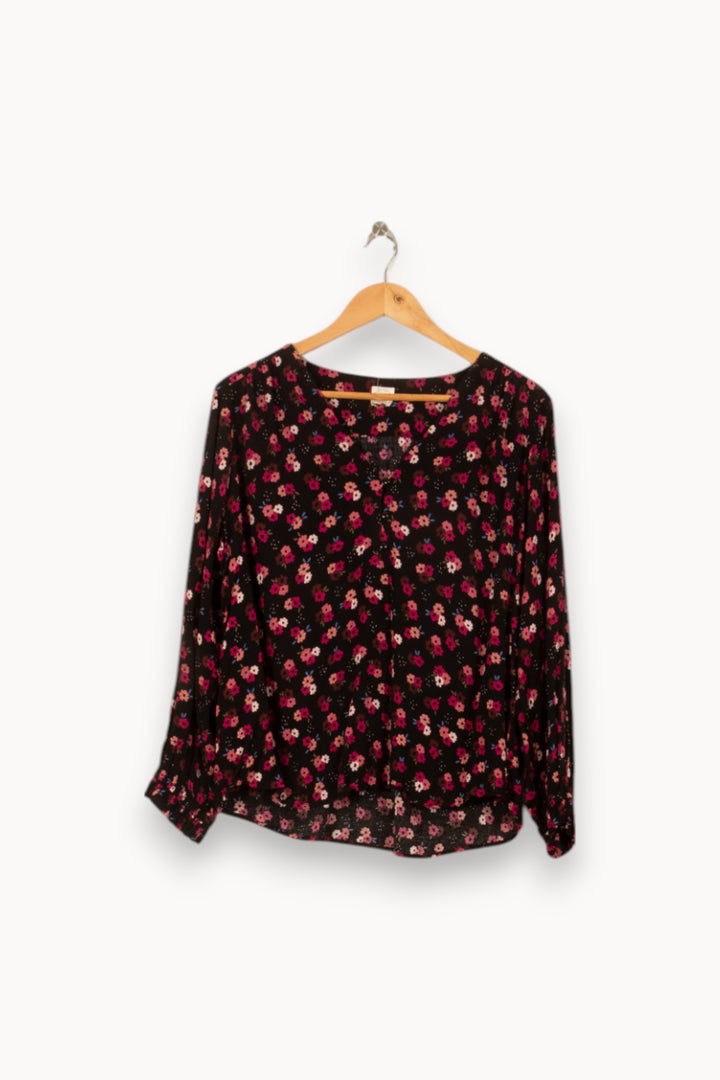 Blouse Noire et Fleurie - Taille M/38 de la marque Des petits hauts | PARAD53671 - Vendu par Paradigme - Image 2