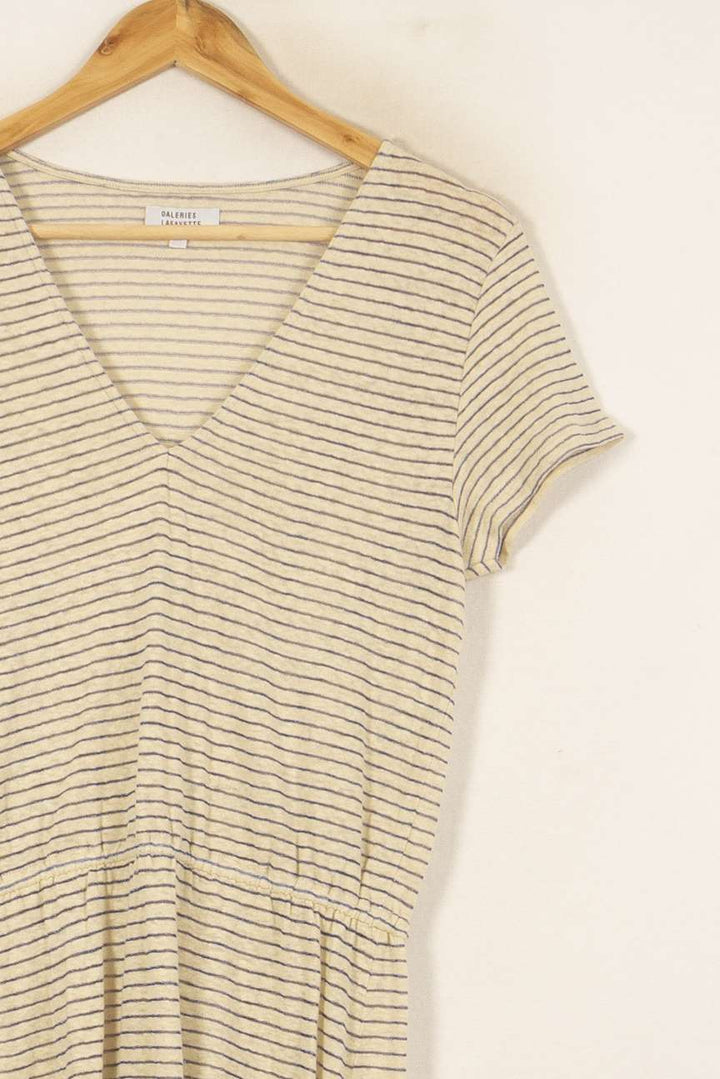 Robe Courte Beige et Blanche - Taille M/38 de la marque Galeries Lafayette | PARAD53678 - Vendu par Paradigme - Image 3