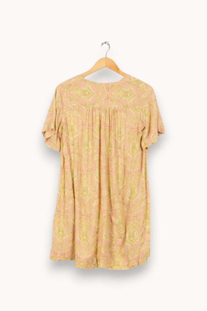 Robe Imprimée Rose et Jaune - Taille S/36 de la marque Grace & Mila | PARAD53681 - Vendu par Paradigme - Image 4