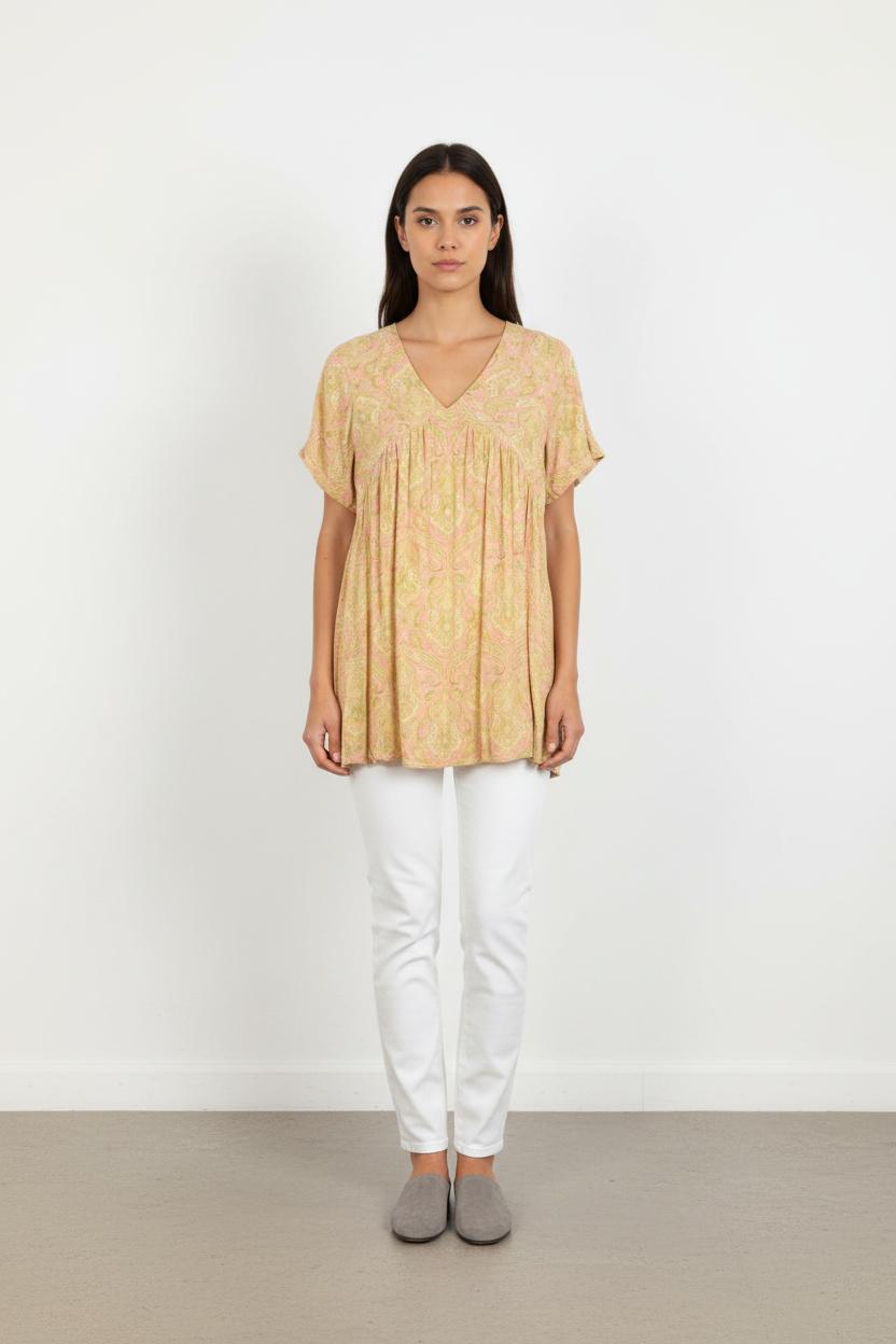 Robe Imprimée Rose et Jaune - Taille S/36