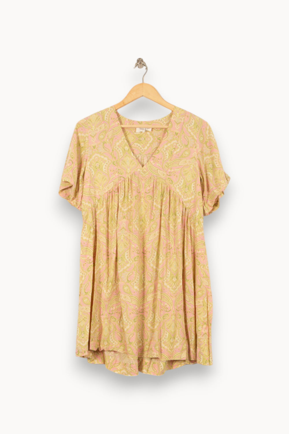 Robe Imprimée Rose et Jaune - Taille S/36 de la marque Grace & Mila | PARAD53681 - Vendu par Paradigme - Image 2