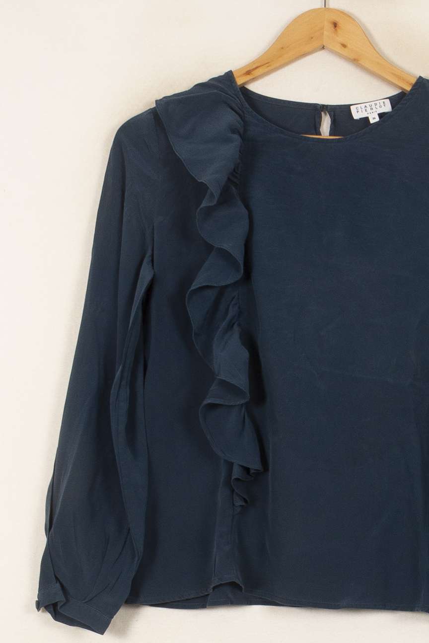 Blouse Bleue - Taille S/36 de la marque Claudie Pierlot | PARAD53687 - Vendu par Paradigme - Image 3