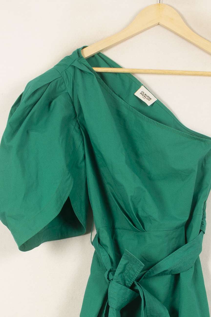 Robe Asymétrique Verte - Taille L/40 de la marque Claudie Pierlot | PARAD53690 - Vendu par Paradigme - Image 3