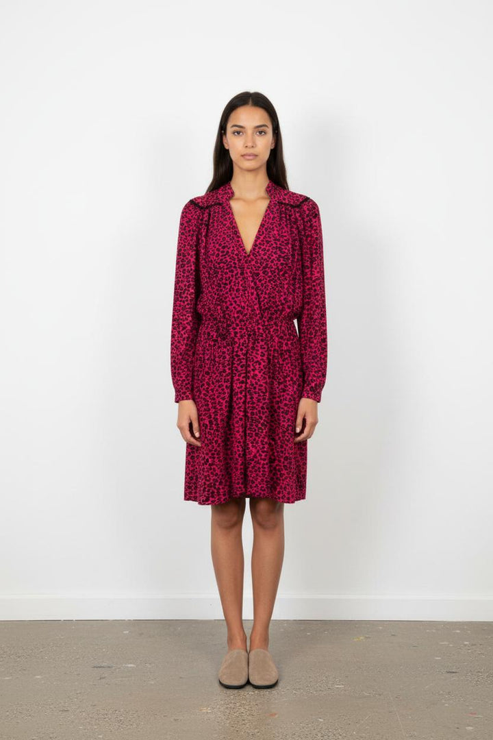 Robe Midi Rose et Noir - Taille M/38