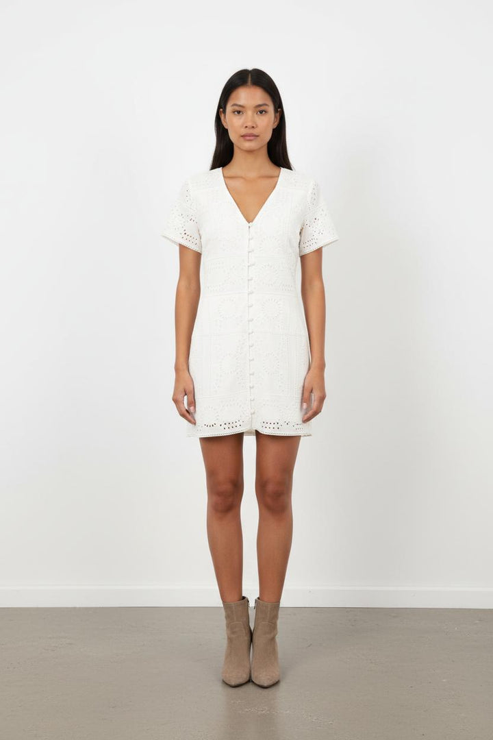Robe Brodée Blanche - Taille XS/34