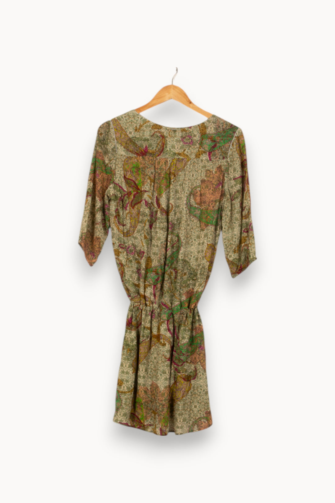Robe Courte Verte et Beige - Taille S/36 de la marque IKKS | PARAD53710 - Vendu par Paradigme - Image 4