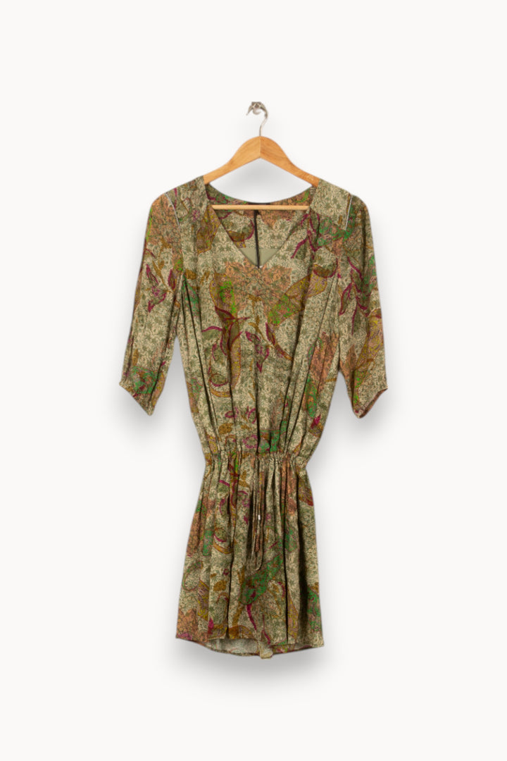 Robe Courte Verte et Beige - Taille S/36 de la marque IKKS | PARAD53710 - Vendu par Paradigme - Image 2