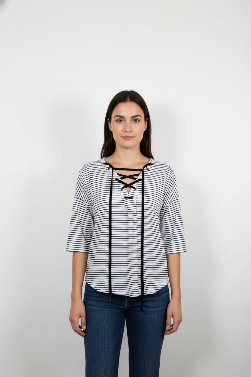 Blouse Blanche et Noire - Taille S/36