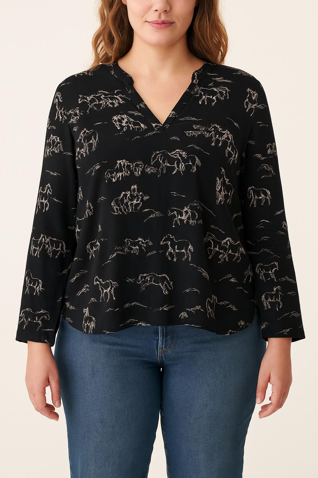 Blouse Noire - Taille XL/42 de la marque La Fée Maraboutée | PARAD53729 - Vendu par Paradigme - Image 1
