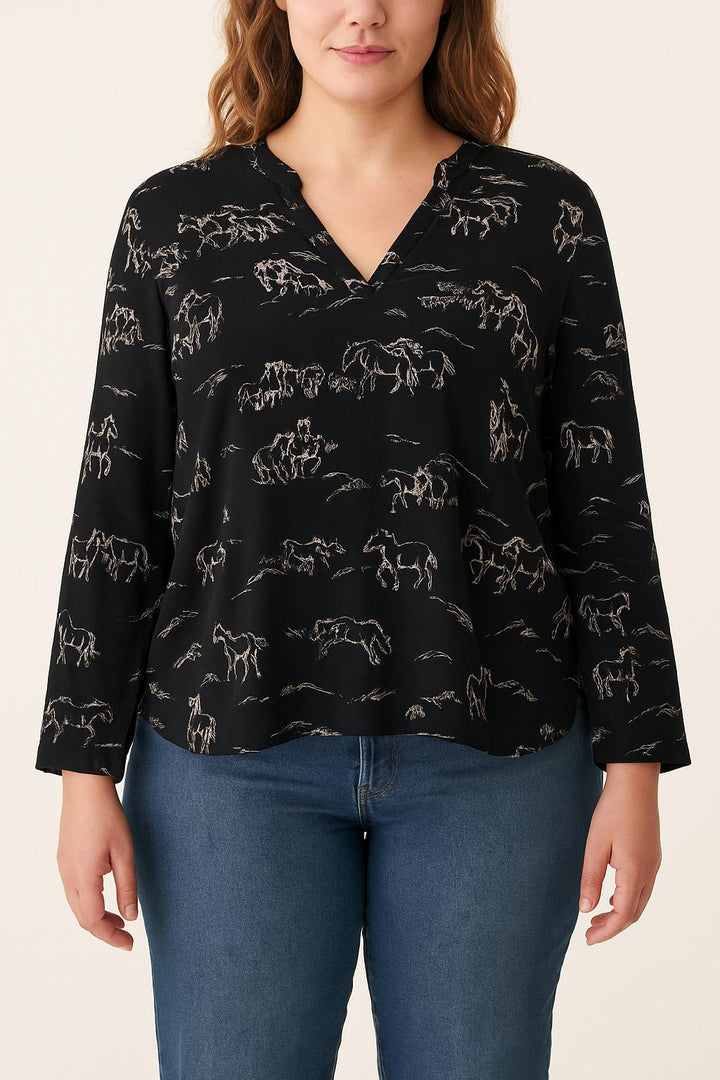 Blouse Noire - Taille XL/42 de la marque La Fée Maraboutée | PARAD53729 - Vendu par Paradigme - Image 1