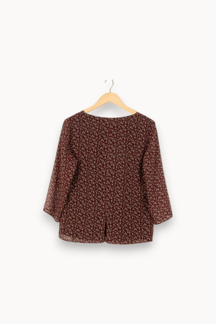 Blouse Marron à Motifs Blancs - Taille L/40 de la marque I.Code | PARAD53733 - Vendu par Paradigme - Image 4