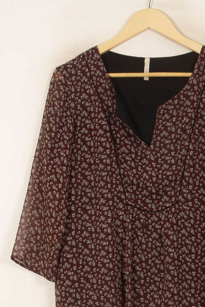 Blouse Marron à Motifs Blancs - Taille L/40 de la marque I.Code | PARAD53733 - Vendu par Paradigme - Image 3