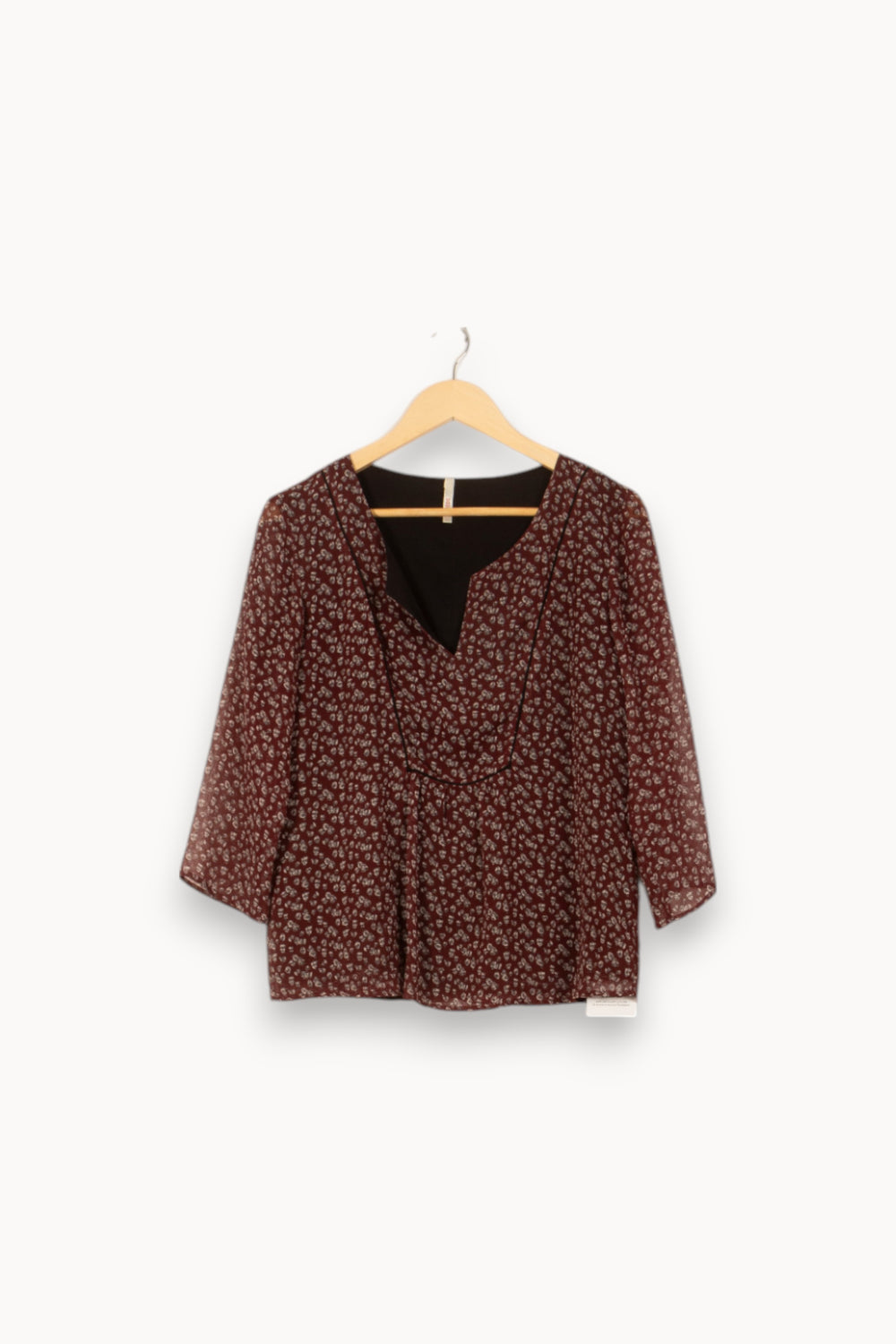 Blouse Marron à Motifs Blancs - Taille L/40 de la marque I.Code | PARAD53733 - Vendu par Paradigme - Image 2