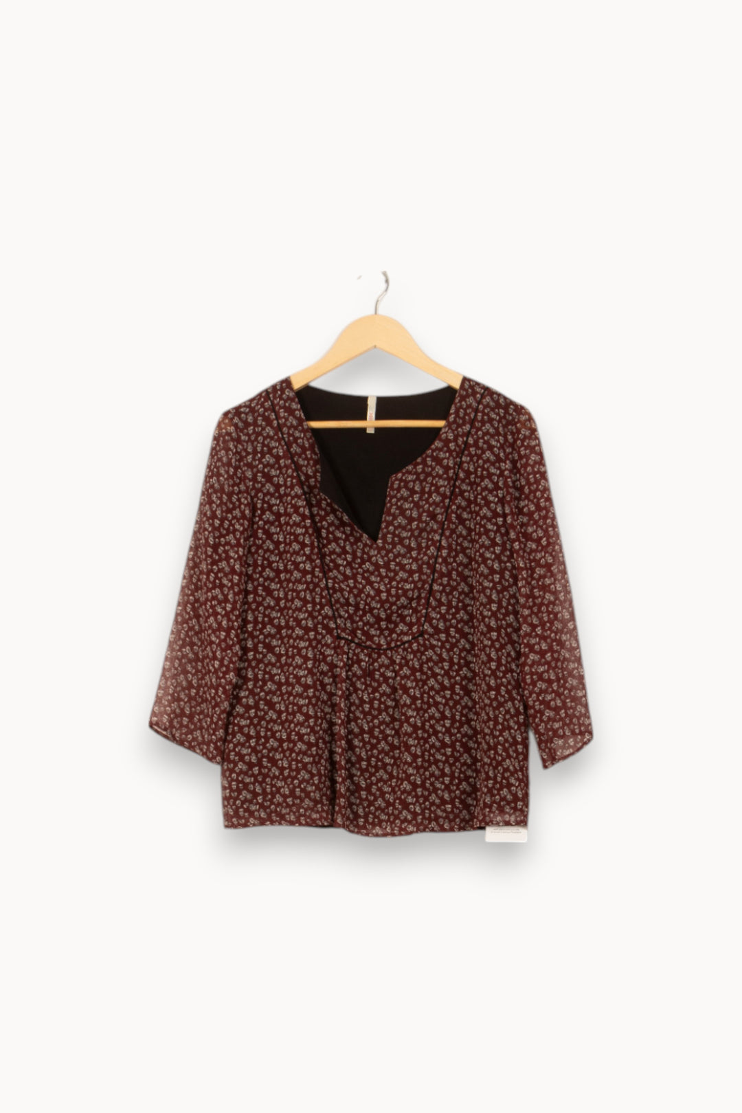 Blouse Marron à Motifs Blancs - Taille L/40 de la marque I.Code | PARAD53733 - Vendu par Paradigme - Image 2